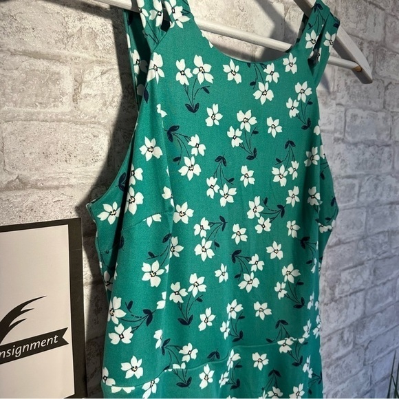 Nwt Green Flower Floral‎ Print Dress Size Large - Picture 5 of 5